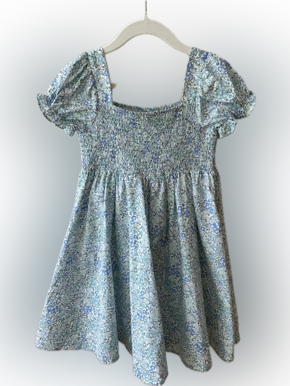 Enchanted Blue Floral Smocked Dress-Classic Whimsy